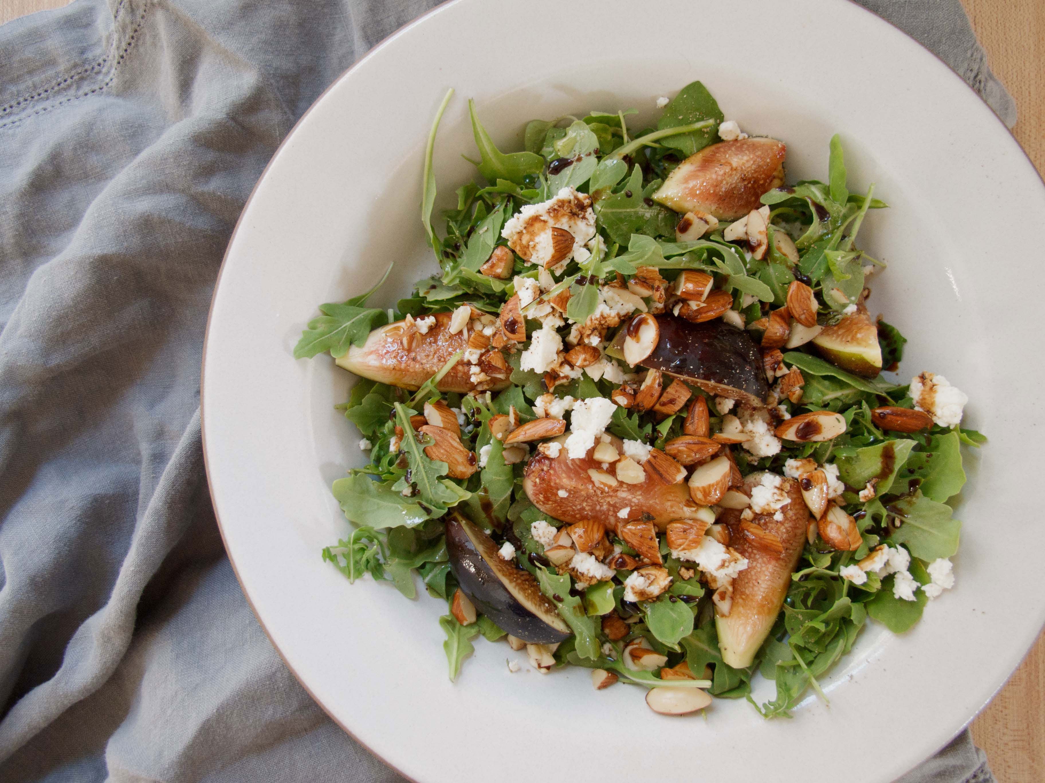 Arugula Salad with Figs, Feta & Thyme Almonds Recipe Jenni Kayne