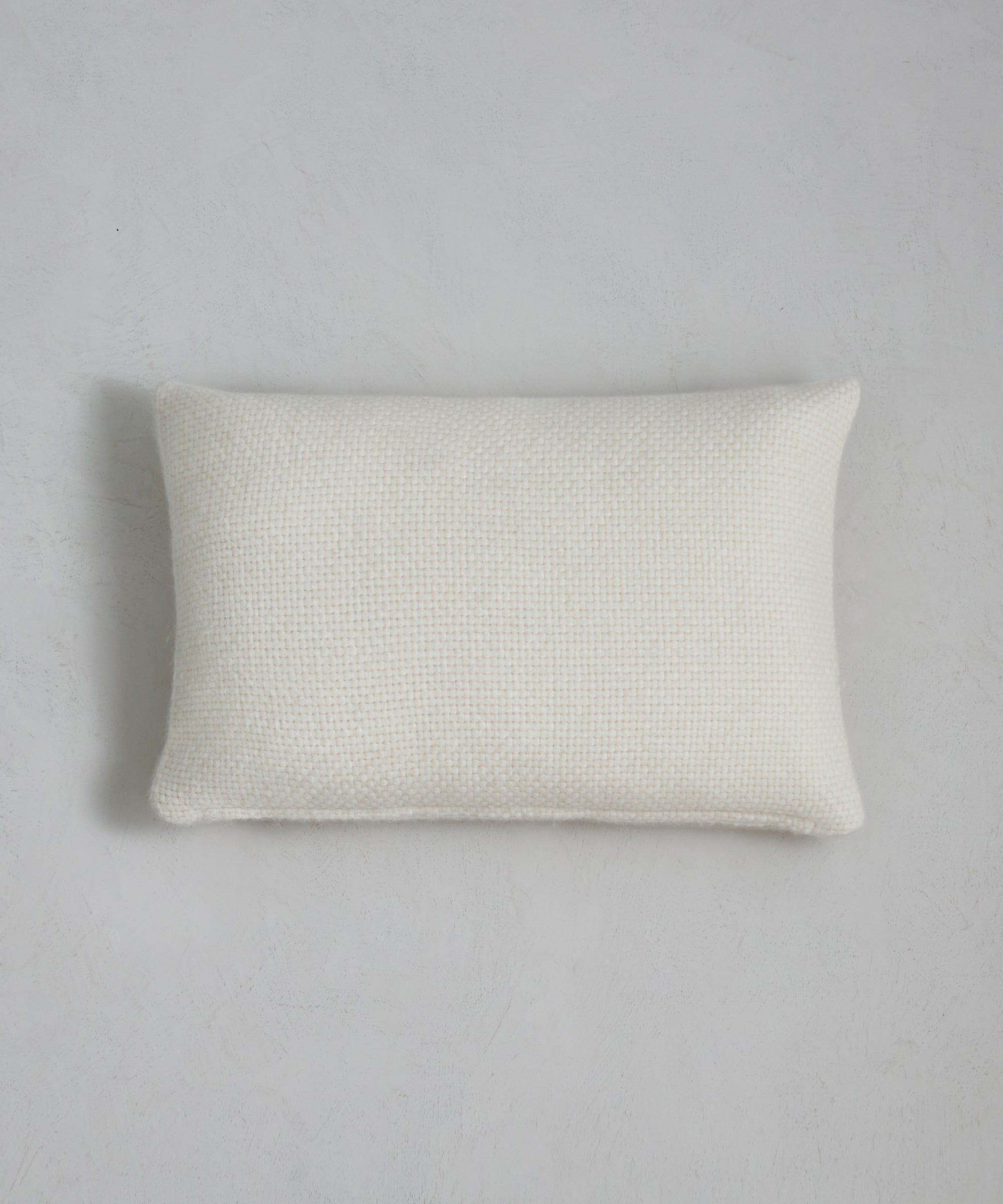 Ivory White Boucle Throw Pillow with Feather-Down Insert 18'' +