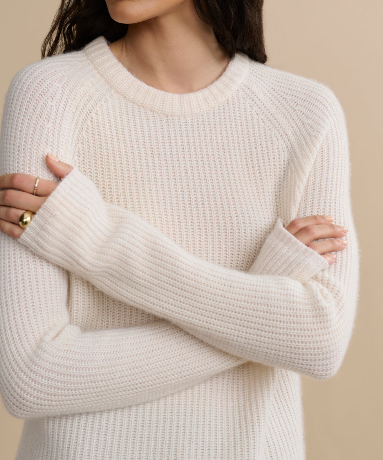 トップス andmary Jeniffer knit hoodie set ivory Knit Hoodie In Cloudspun Yarn For Women | Factory