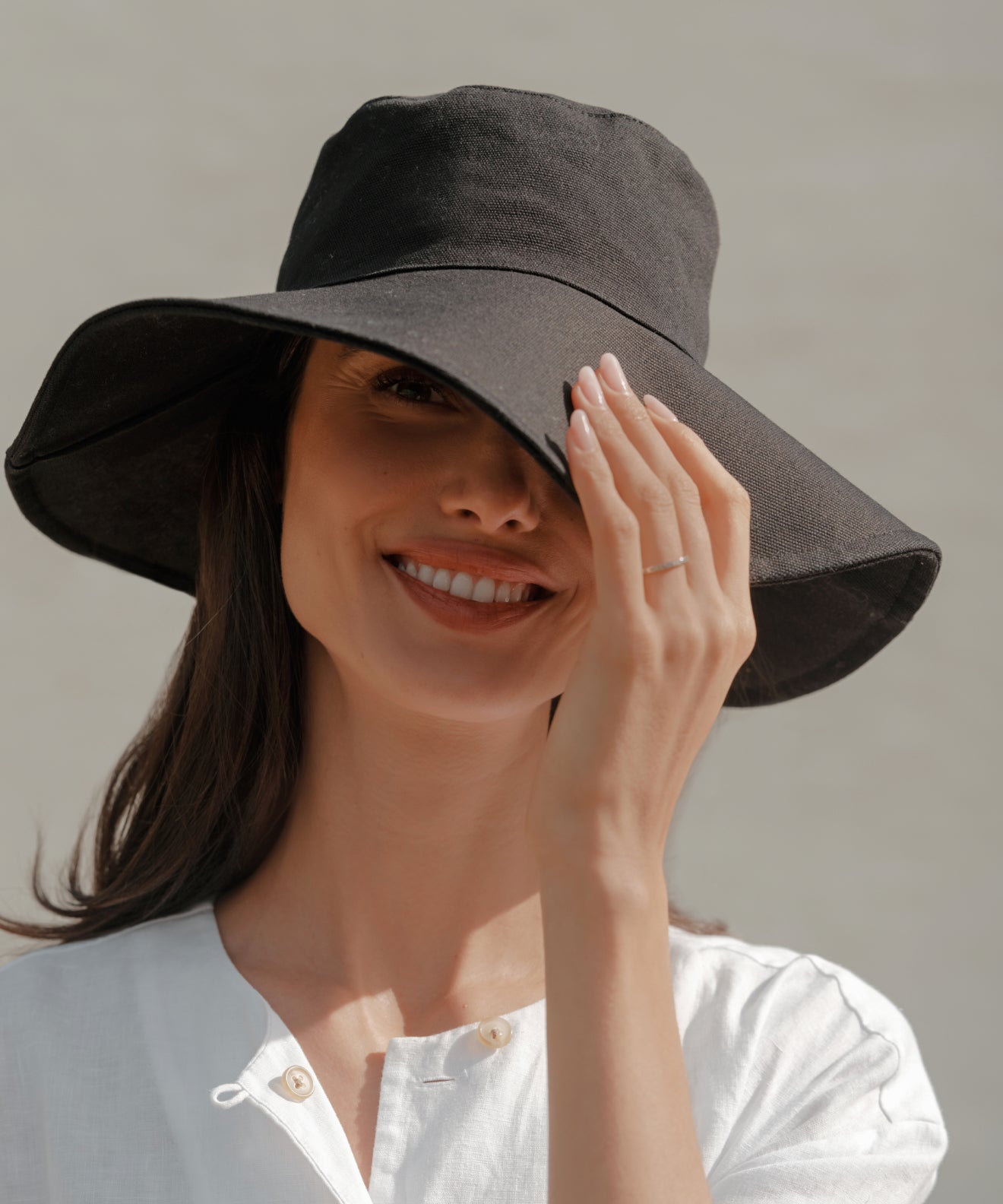 Jenni Kayne Women's Cotton Canvas Sun Hat Size Medium/Large
