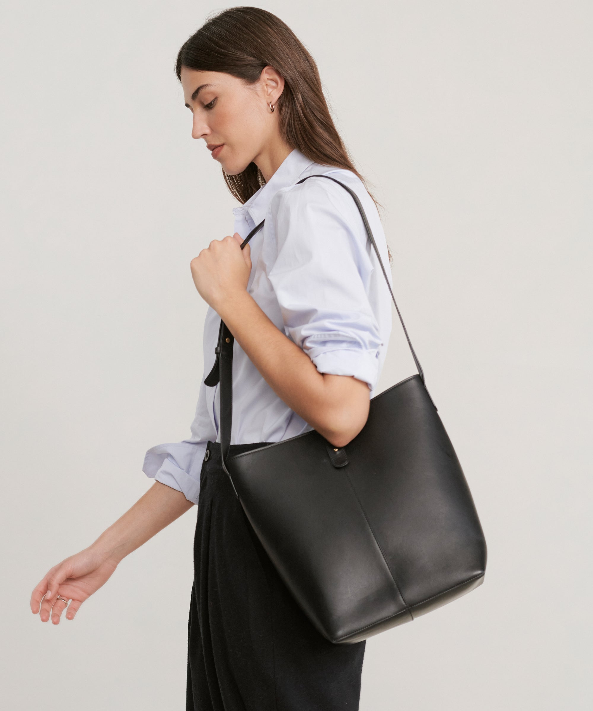Leather Accent Denim Mini Skirt - Women - Ready-to-Wear