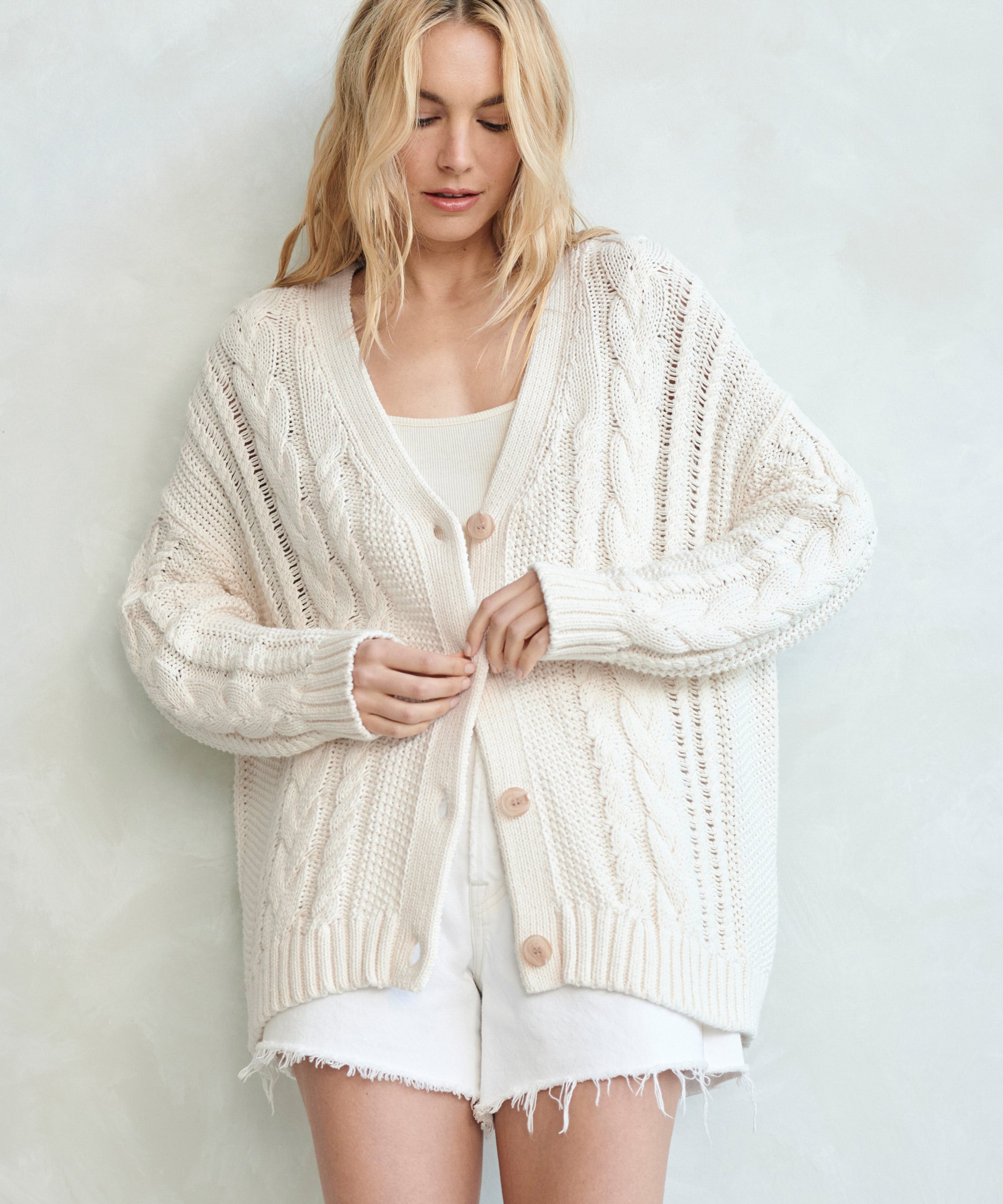 Oversized White Thick Sweater Oversized Cardigan Thick White Knit