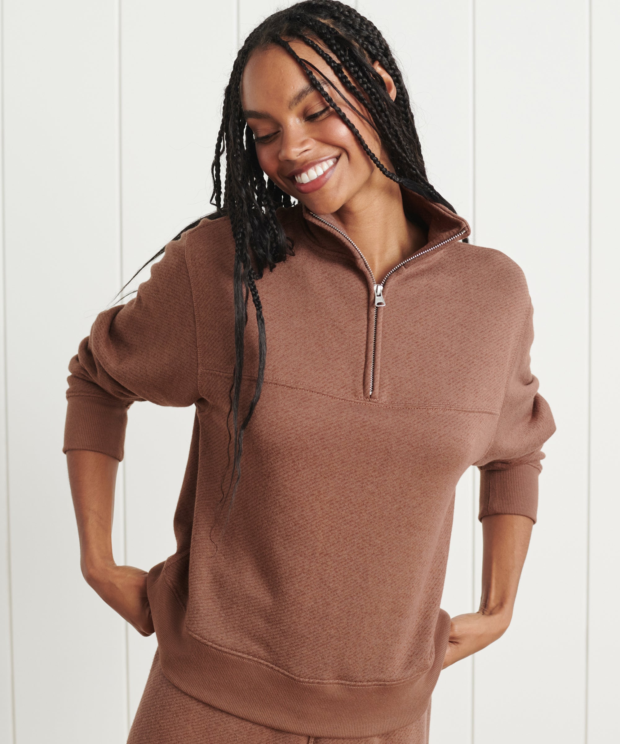 Jenni Kayne Women's Half Zip Sweatshirt Size Small
