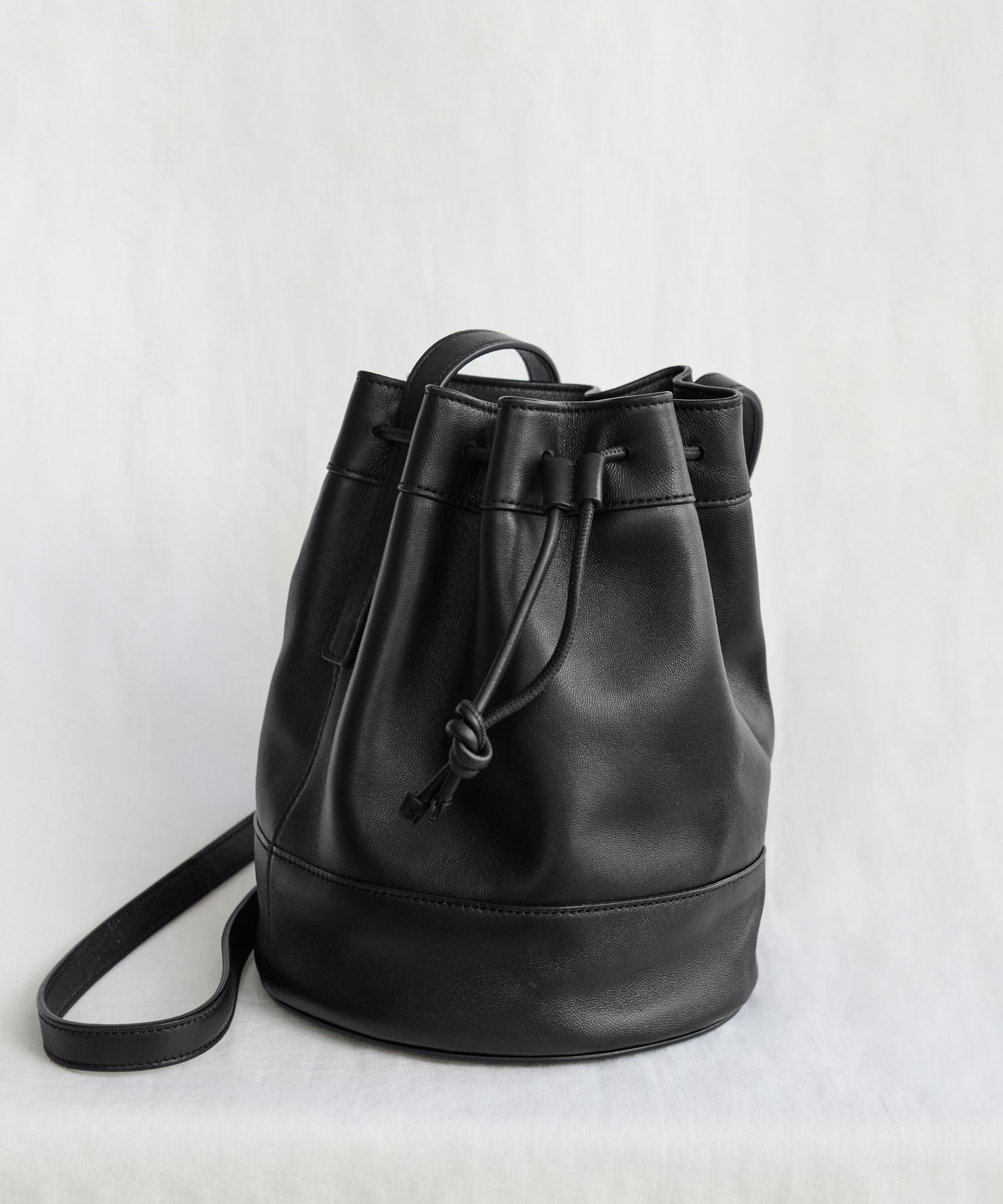 Soft Leather Women's Drawstring Backpack, Handmade Leather
