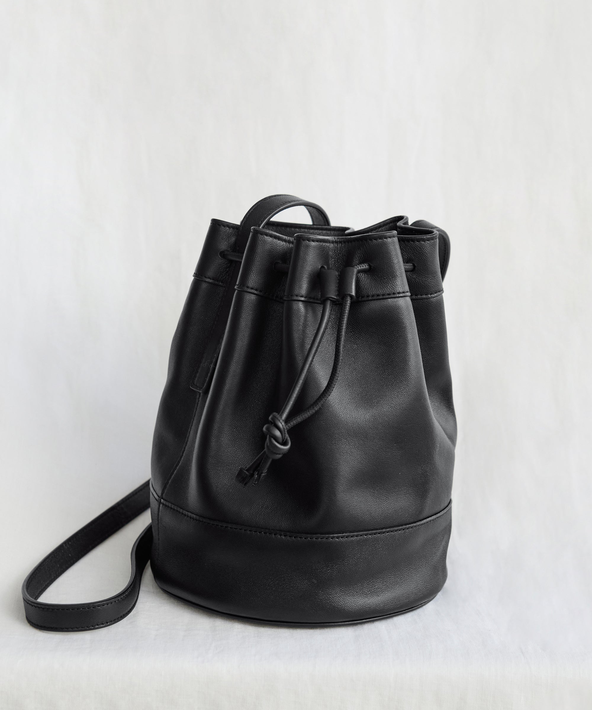 Jenni Kayne Black Bucket Backpack Small Drawstring Satchel Mini
