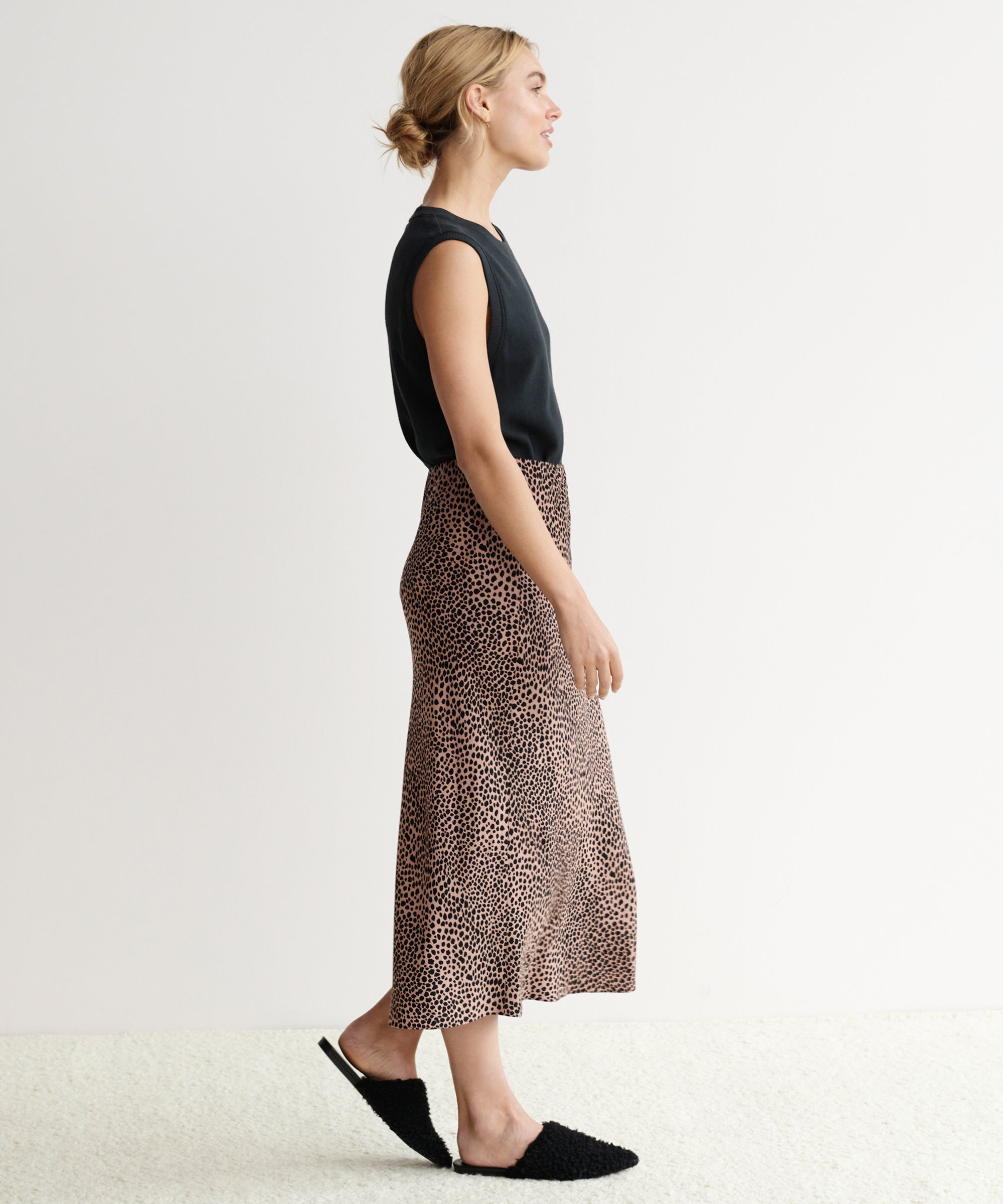 Warehouse leopard print maxi skirt green Clearance