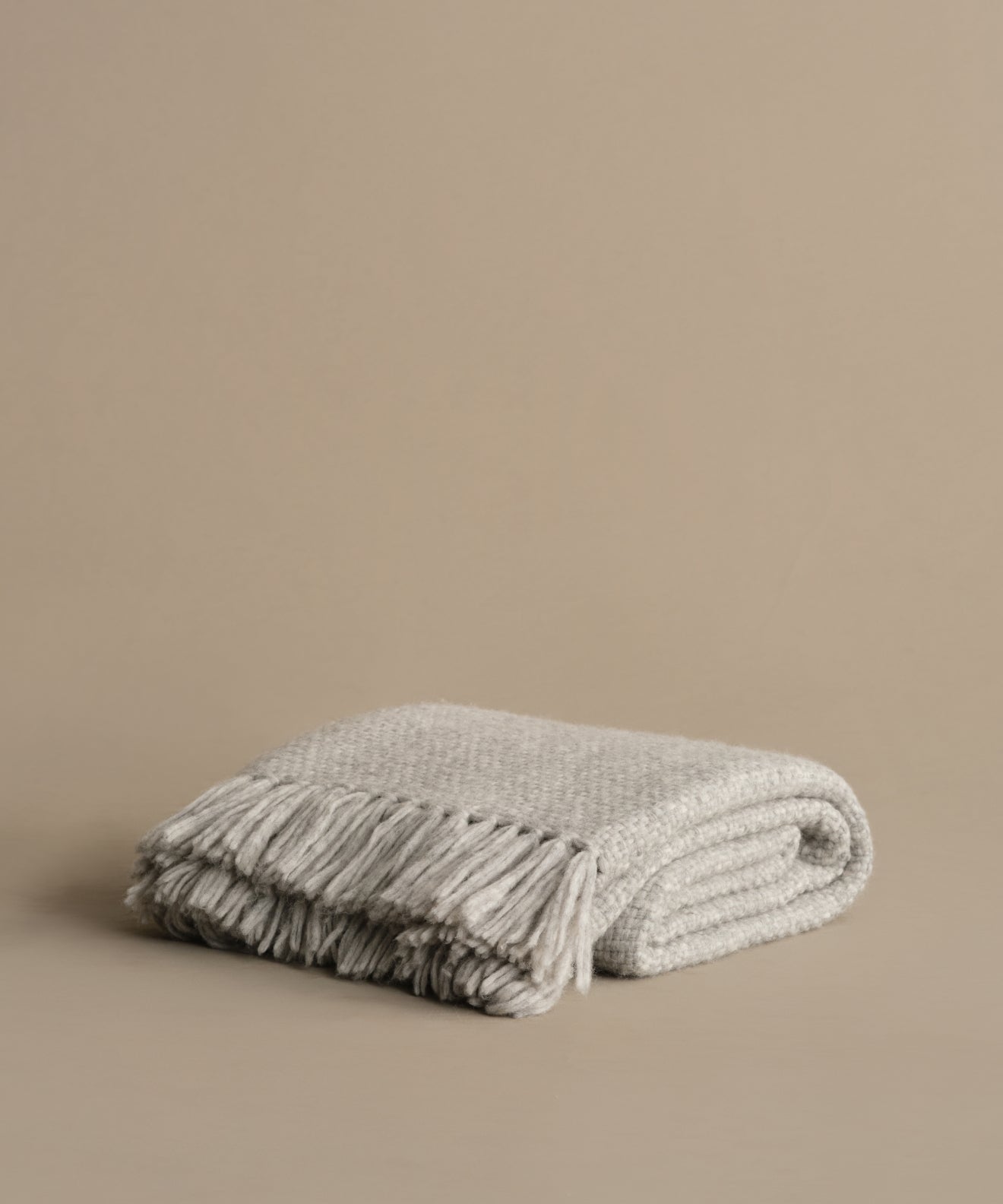 Alpaca Basketweave Throw | Light Grey
