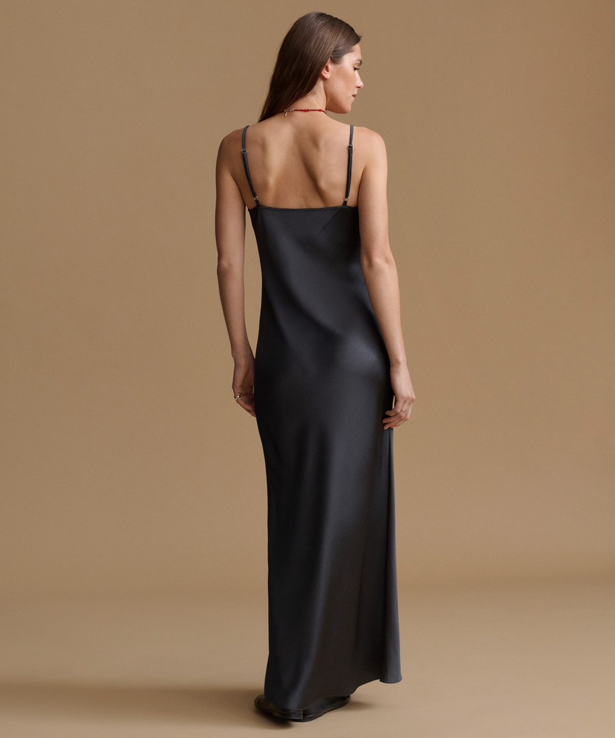 black formal slip dress Cleo Midi dress