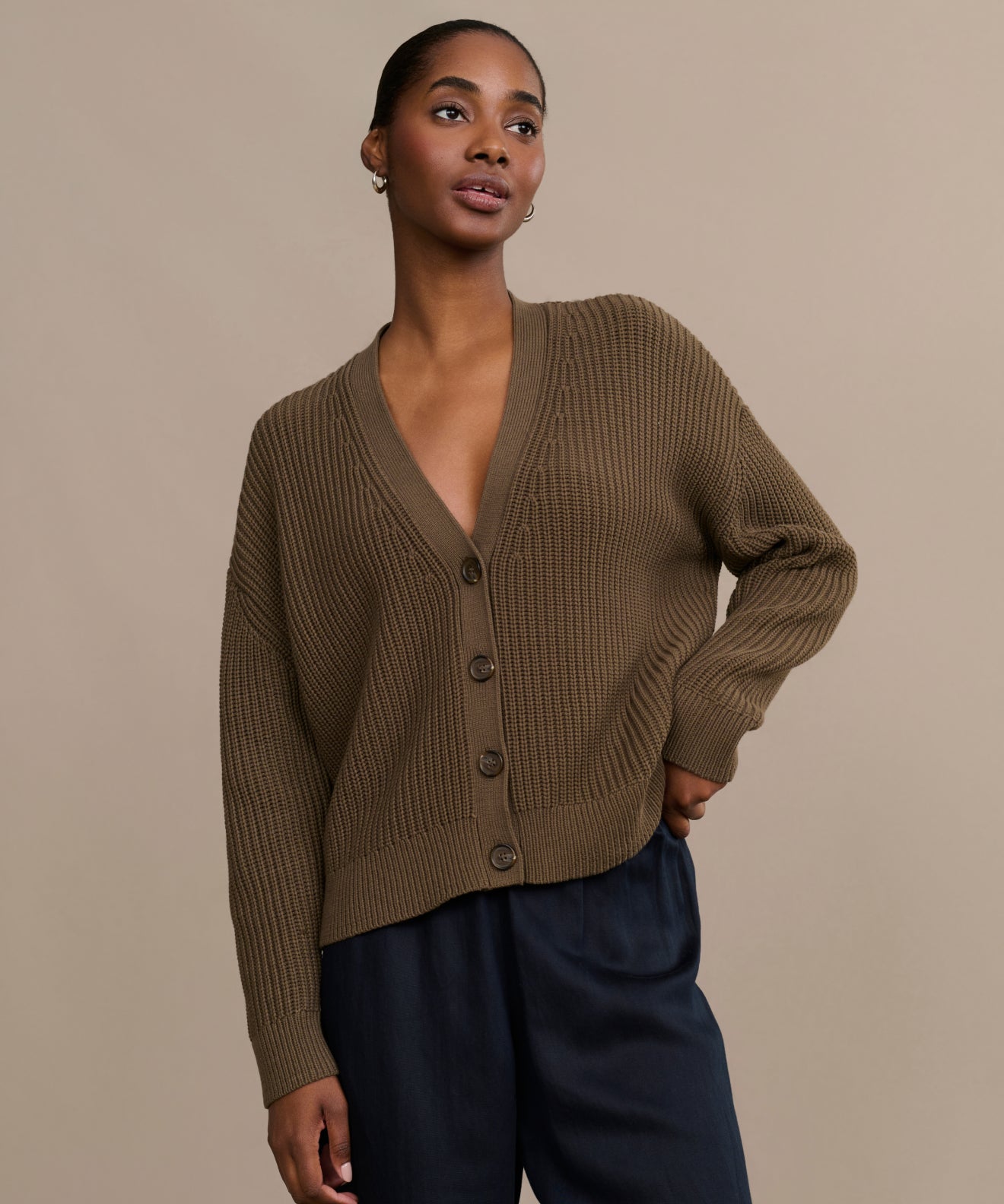 Cropped Cotton Cocoon Cardigan Jenni Kayne - Main Image