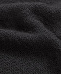 Close-up of the Cruise Cocoon Crewnecks textured, dark gray oversized knit fabric with visible stitching and gentle folds, giving it a soft and cozy look.