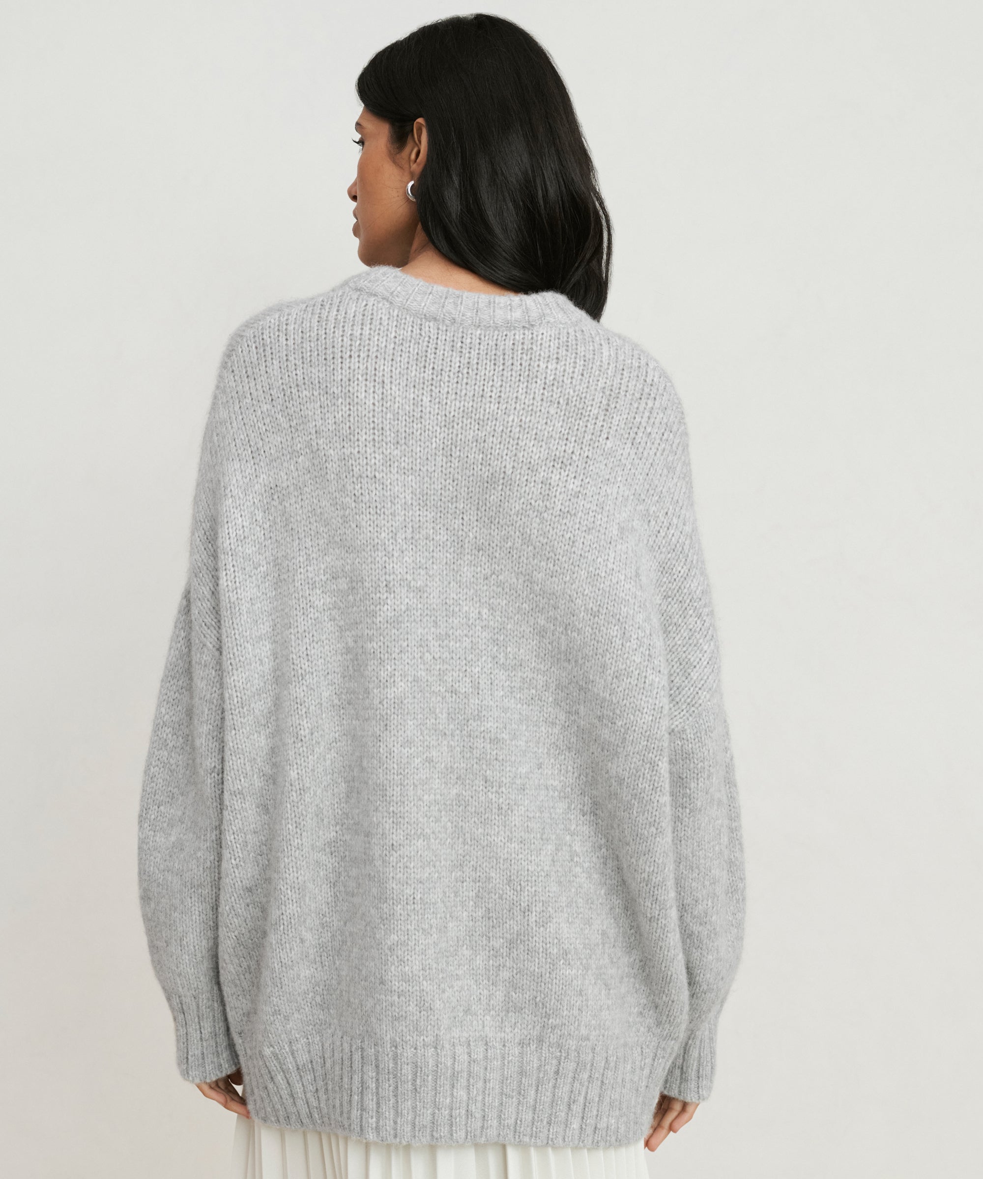 Women's Alpaca Cocoon Crewneck Grey| Jenni Kayne