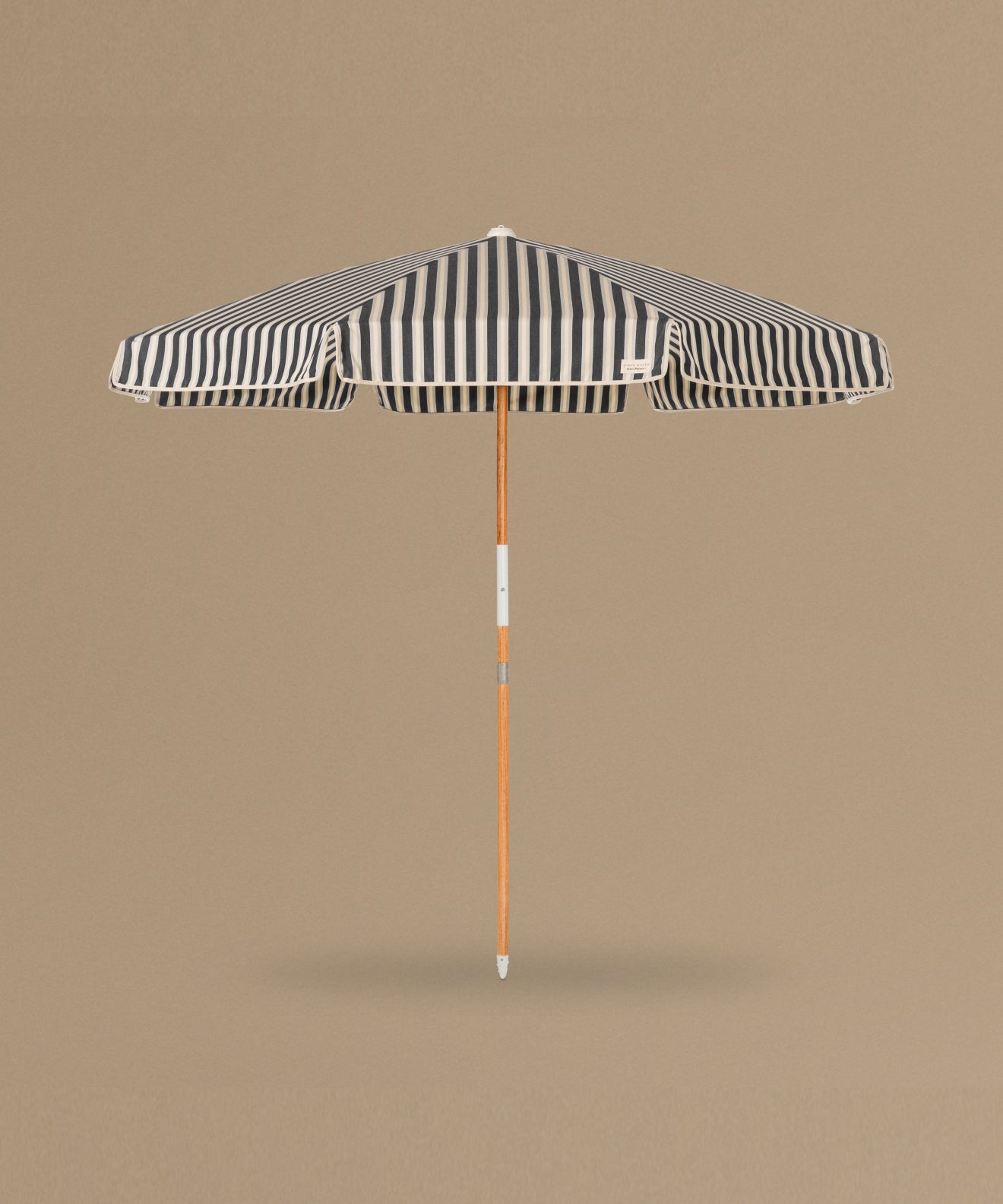 black and tan and white striped patio umbrella The Amalfi Umbrella