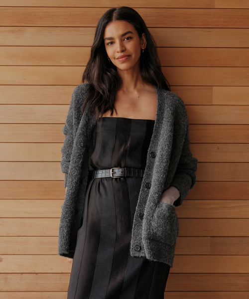 NWOT Jenni Kayne Merino Wool Long Sleeve Thermal Dress in Charcoal Size XS