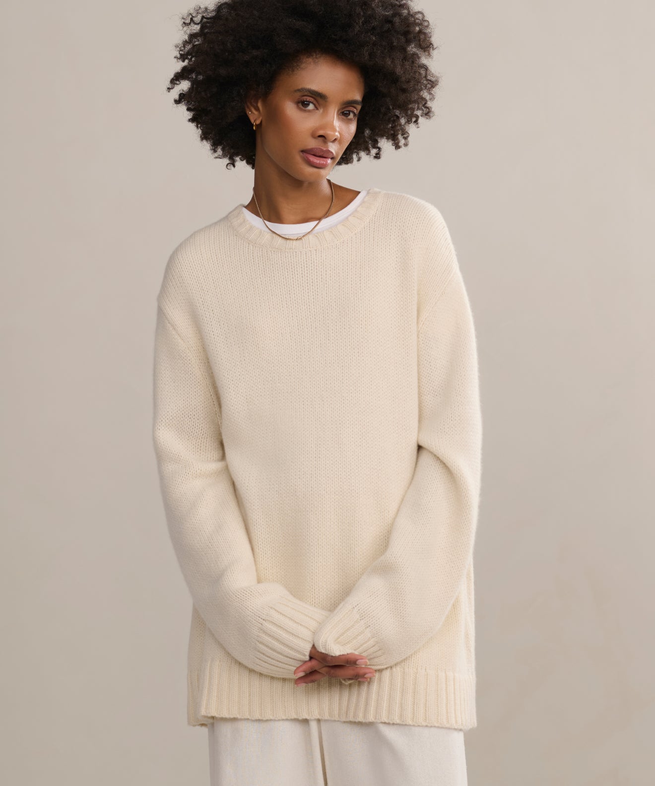 Women's Cashmere Amelia Crewneck Ivory Jenni Kayne