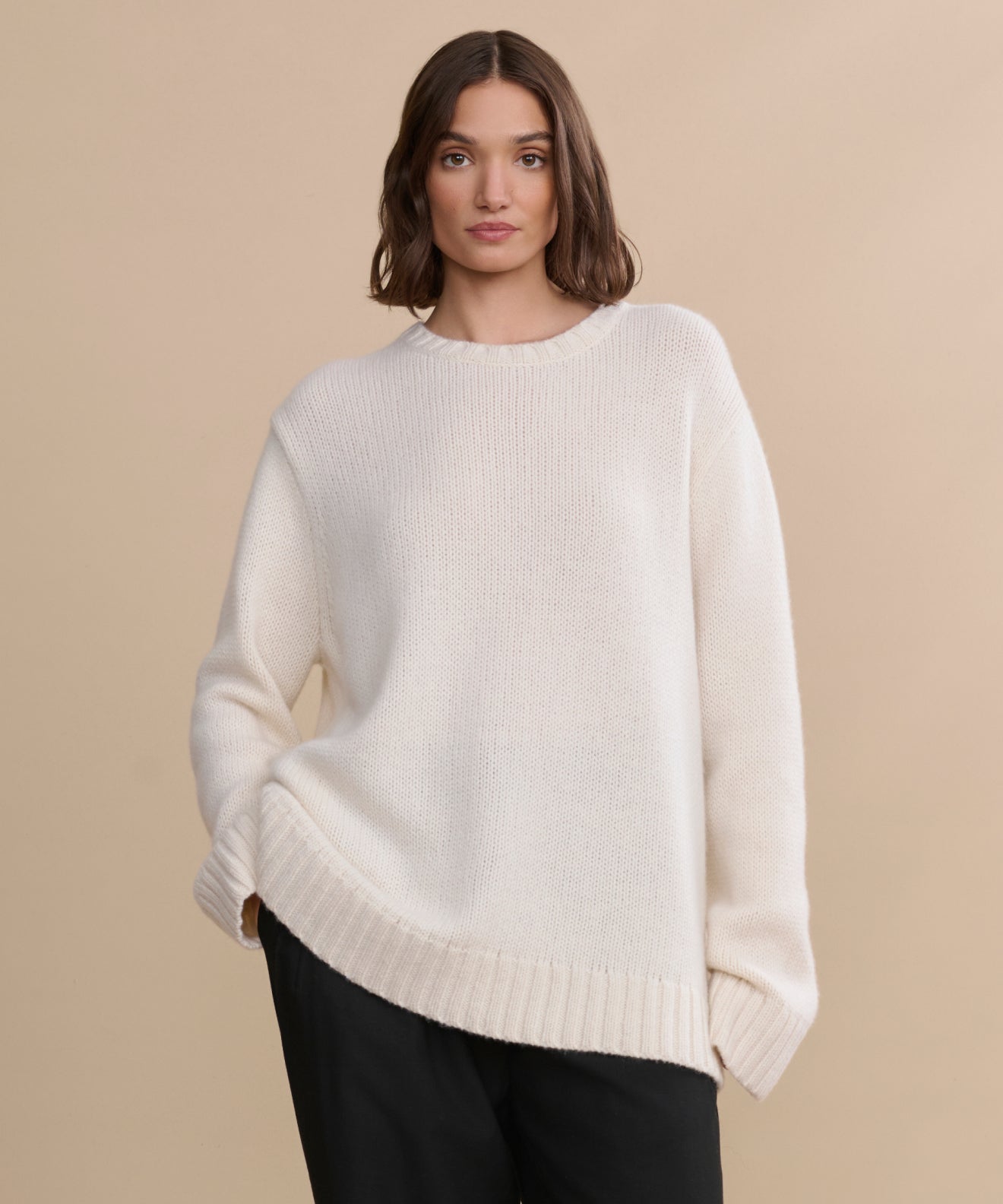 Women's Cashmere Amelia Crewneck Ivory | Jenni Kayne