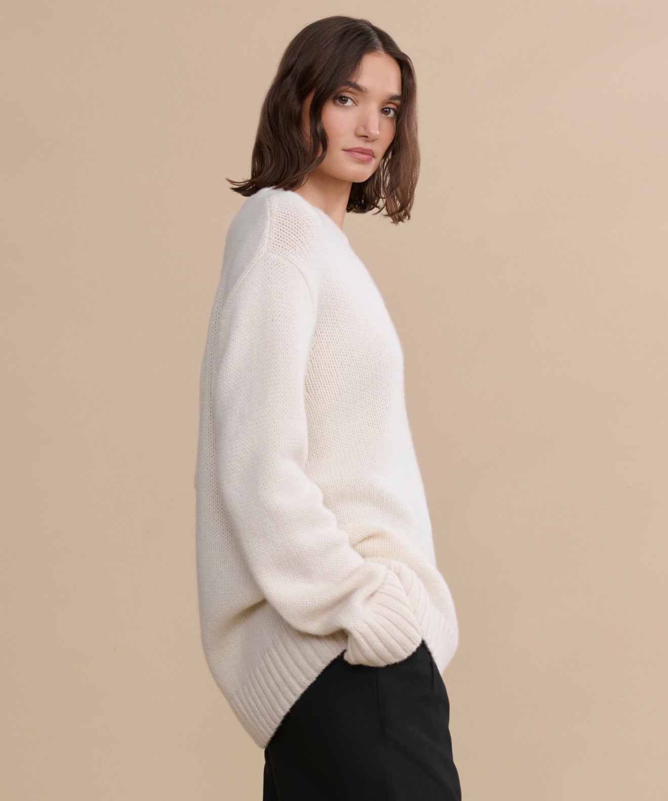 Women's Cashmere Amelia Crewneck Ivory Jenni Kayne