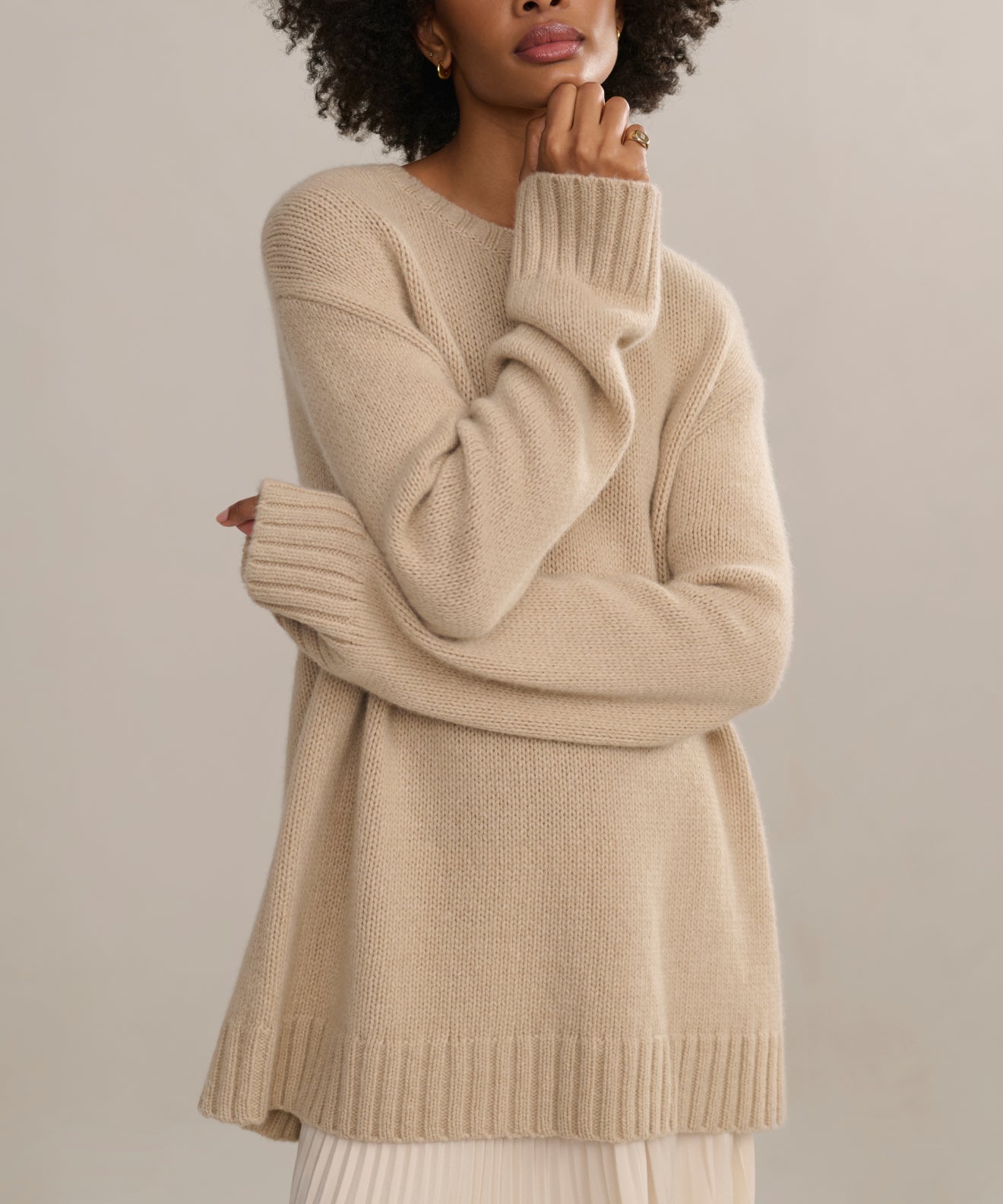 Women's Cashmere Amelia Crewneck Warm Sand Jenni Kayne