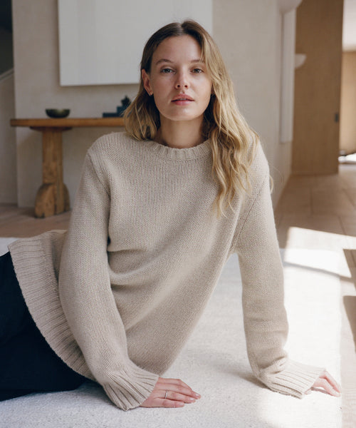 Women's Cashmere Amelia Crewneck Warm Sand | Jenni Kayne