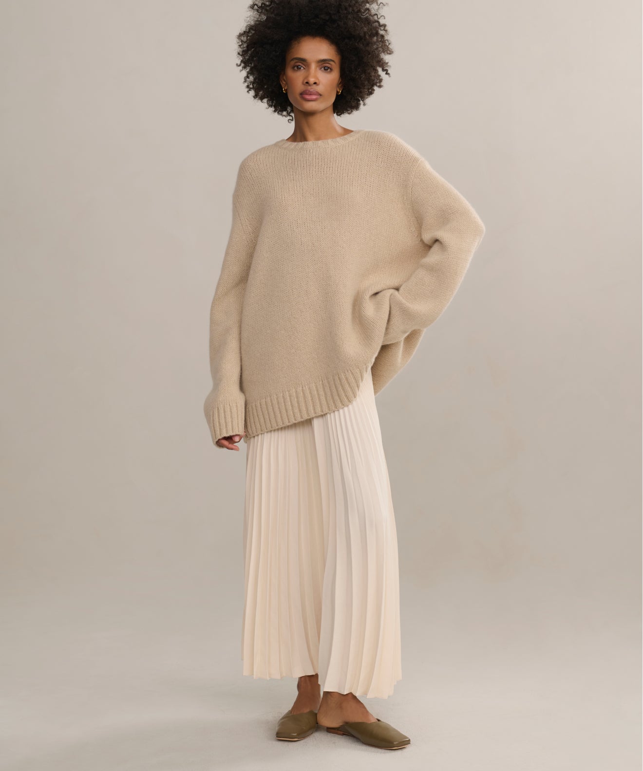Women's Cashmere Amelia Crewneck Warm Sand | Jenni Kayne