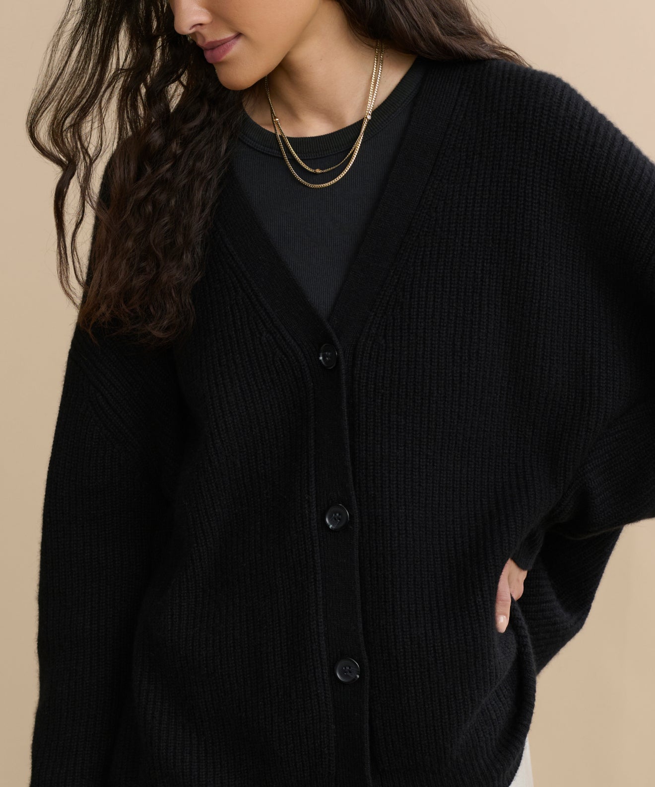 Women's Cashmere Cocoon Cardigan Black Jenni Kayne