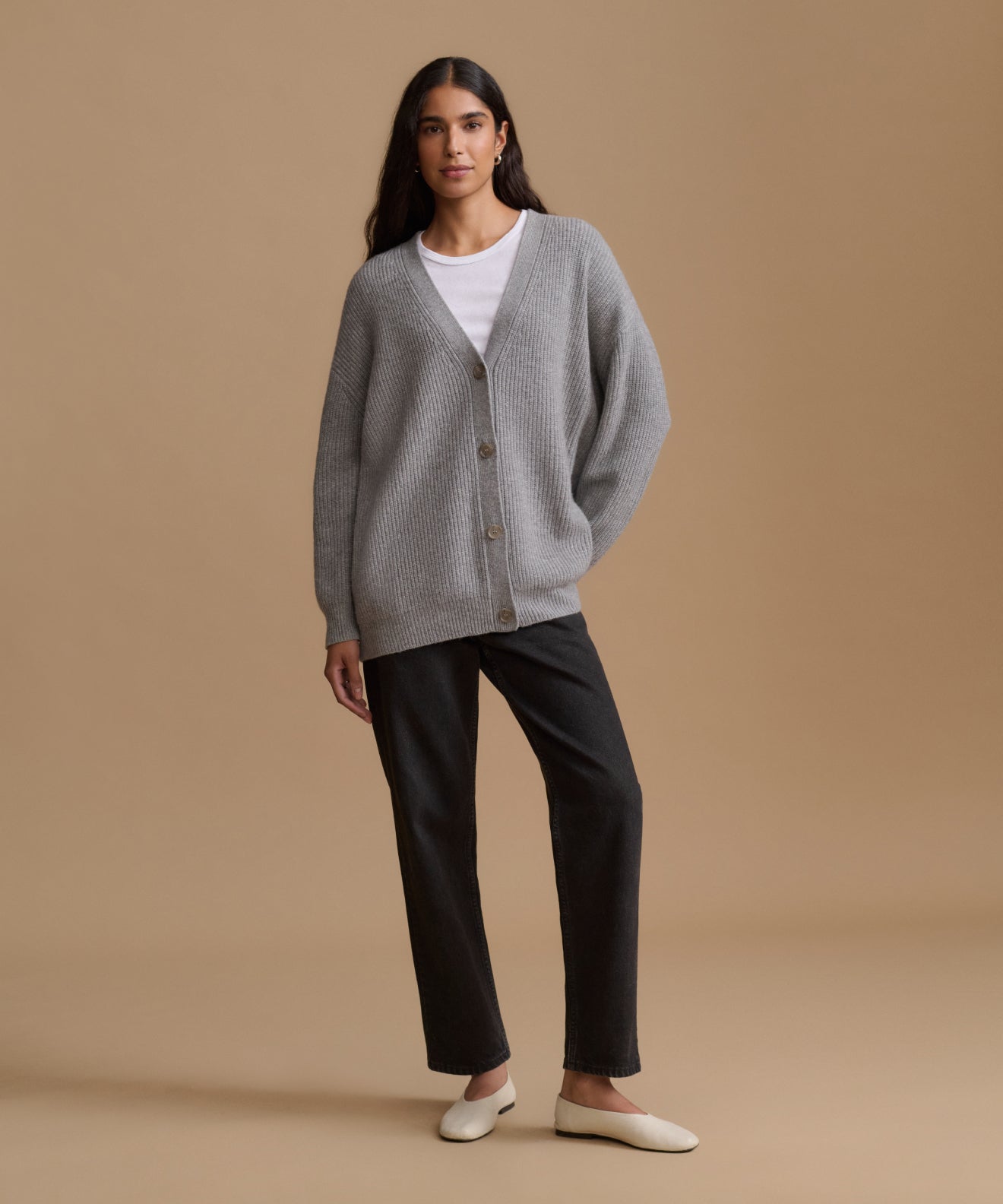 Women's Cashmere Cocoon Cardigan Heather Grey | Jenni Kayne