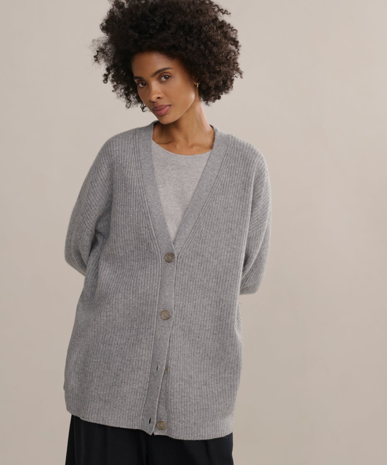 Women's Cashmere Cocoon Cardigan Heather Grey Jenni Kayne