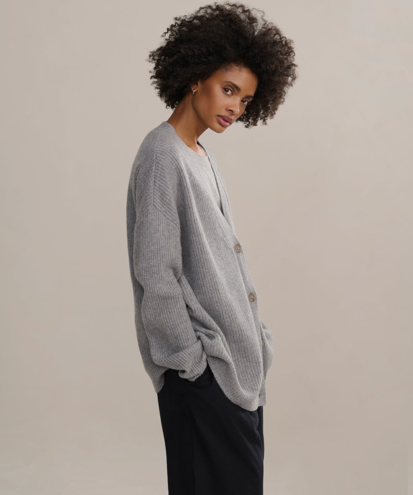 Women's Cashmere Cocoon Cardigan Heather Grey | Jenni Kayne