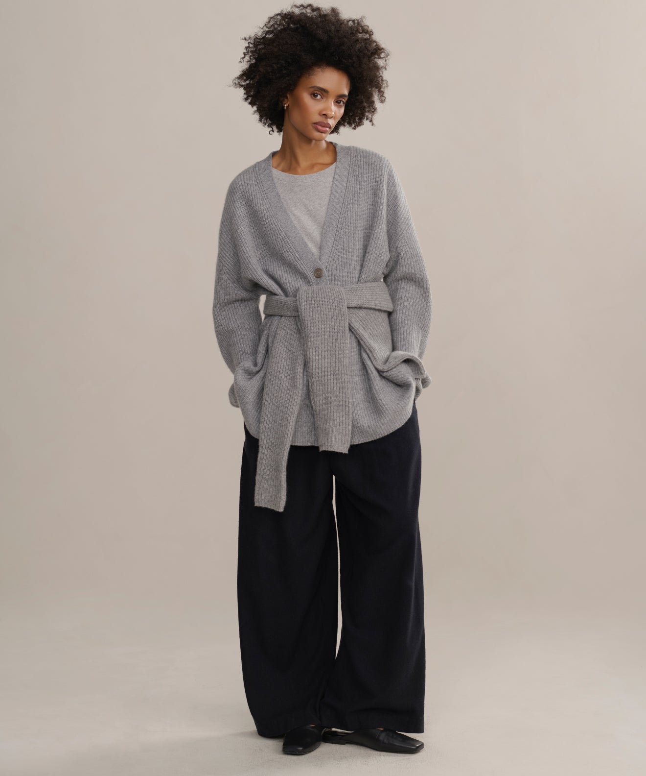 Women's Cashmere Cocoon Cardigan Heather Grey | Jenni Kayne