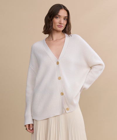 トップス DAISY LIN Cocoon Sleeve Cardigan (White) Women's Cashmere Cocoon Cardigan Ivory | Jenni Kayne