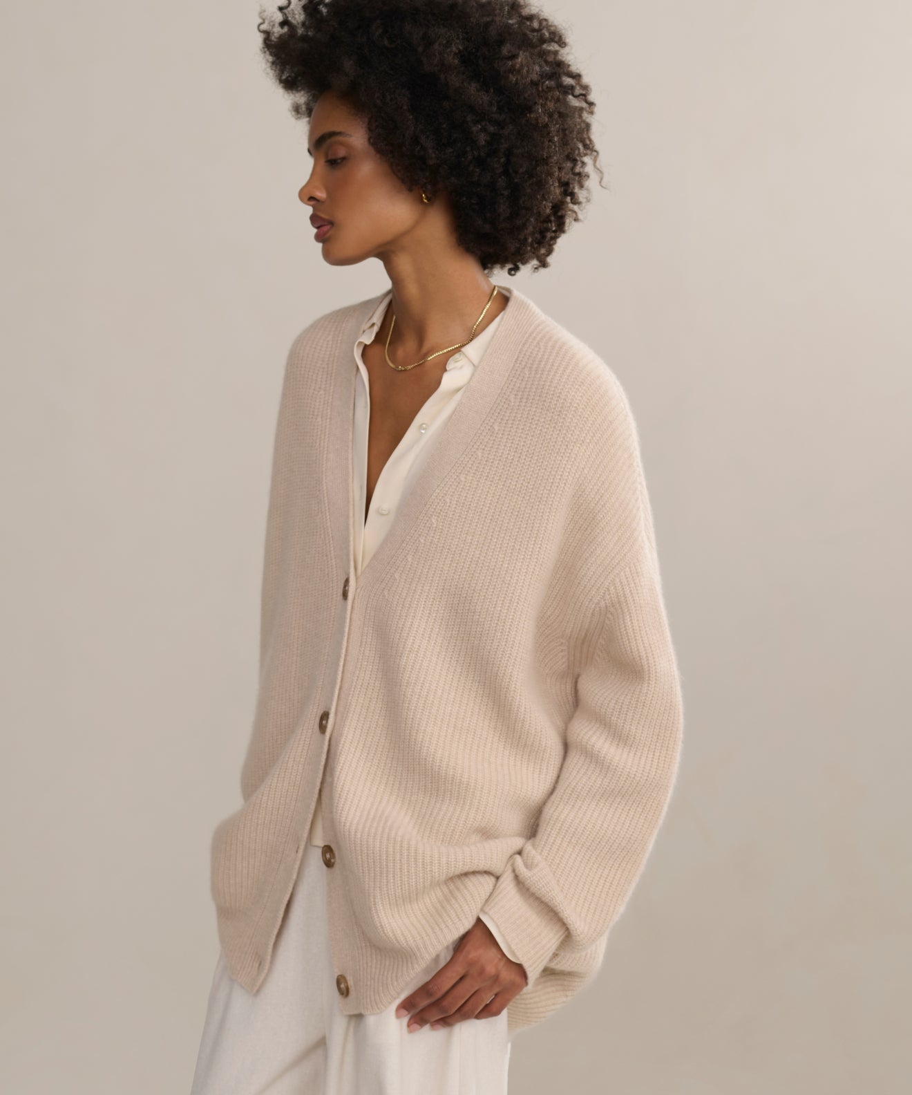 Women's Cashmere Cocoon Cardigan Oatmeal Jenni Kayne