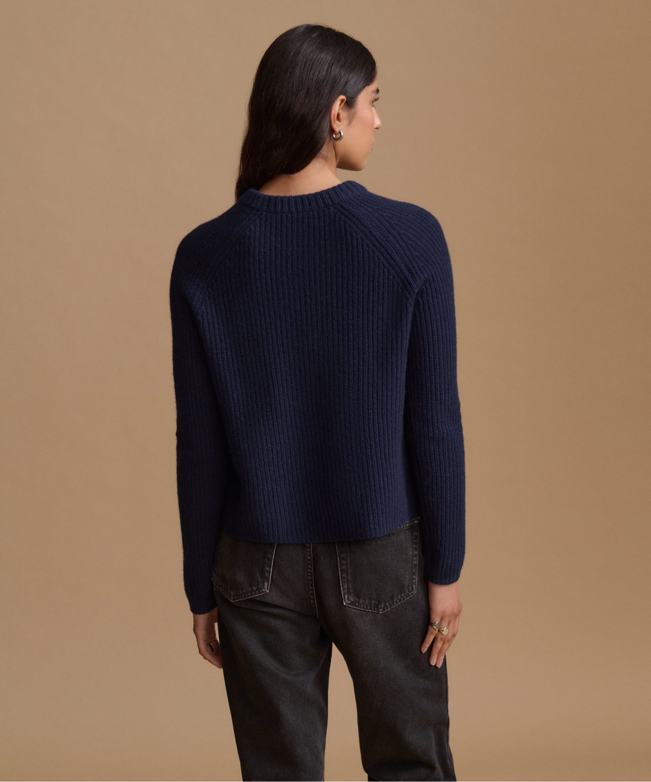Women's Cashmere Fisherman Sweater Navy | Jenni Kayne
