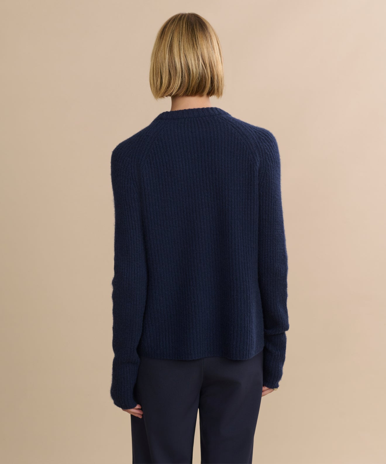 Women's Cashmere Fisherman Sweater Navy | Jenni Kayne