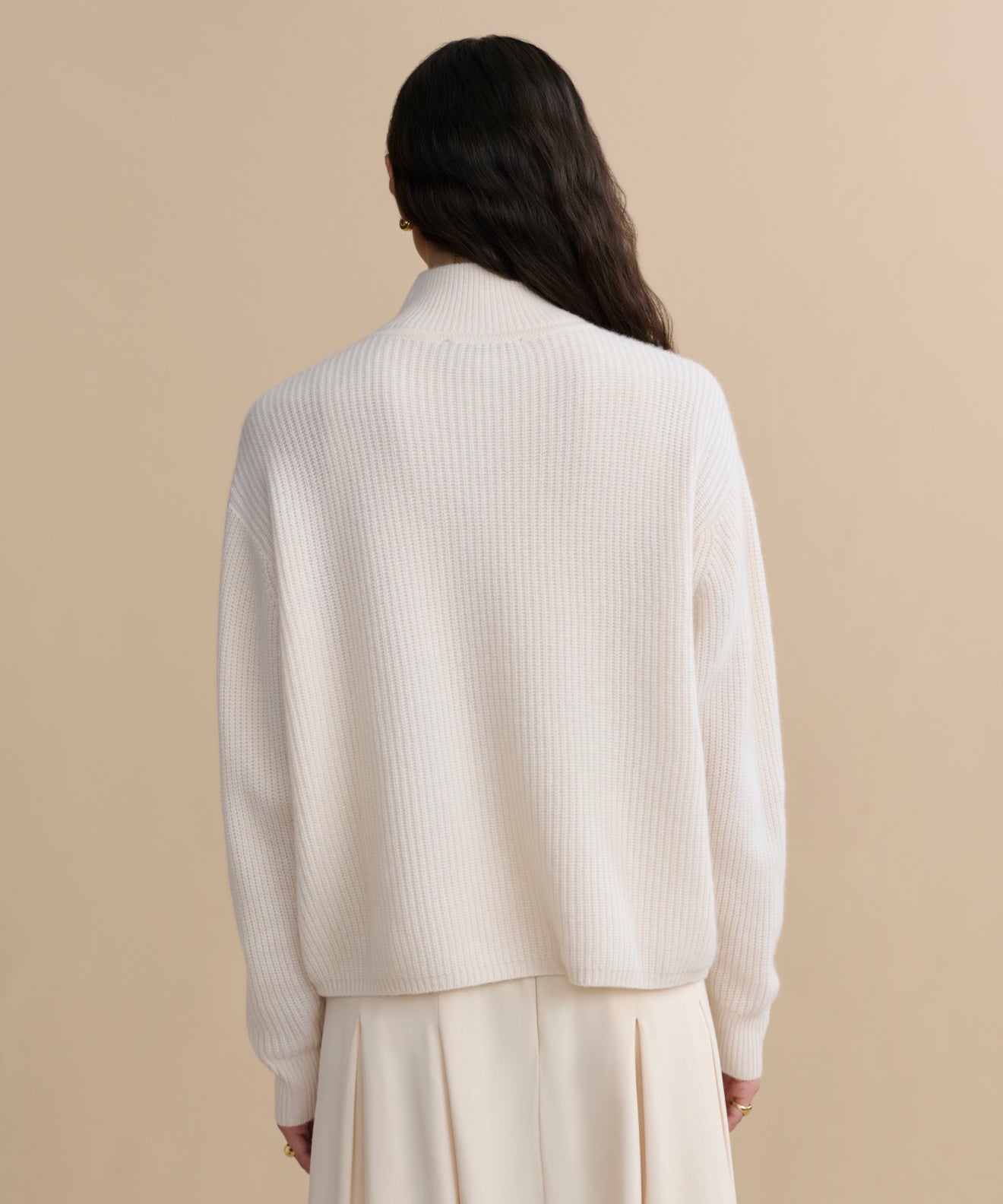Women's Cashmere Half Zip Ivory | Jenni Kayne