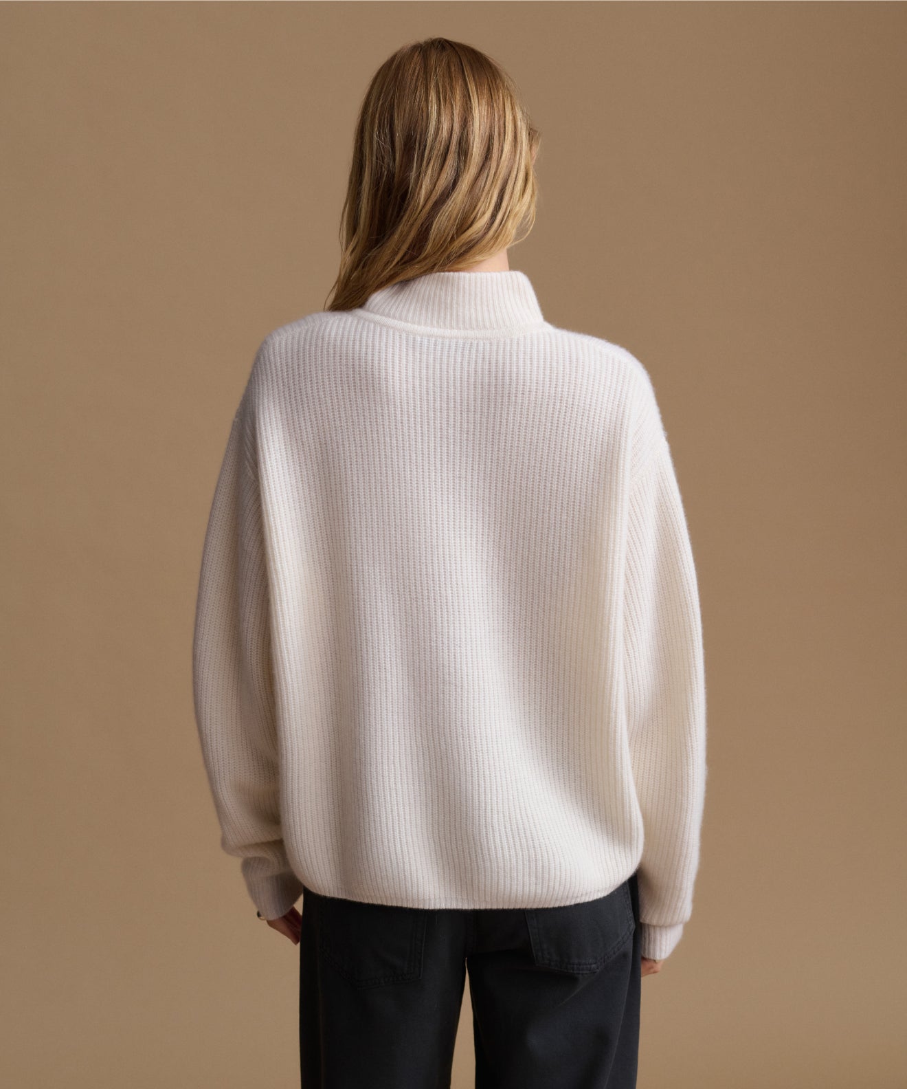 Women's Cashmere Half Zip Ivory | Jenni Kayne