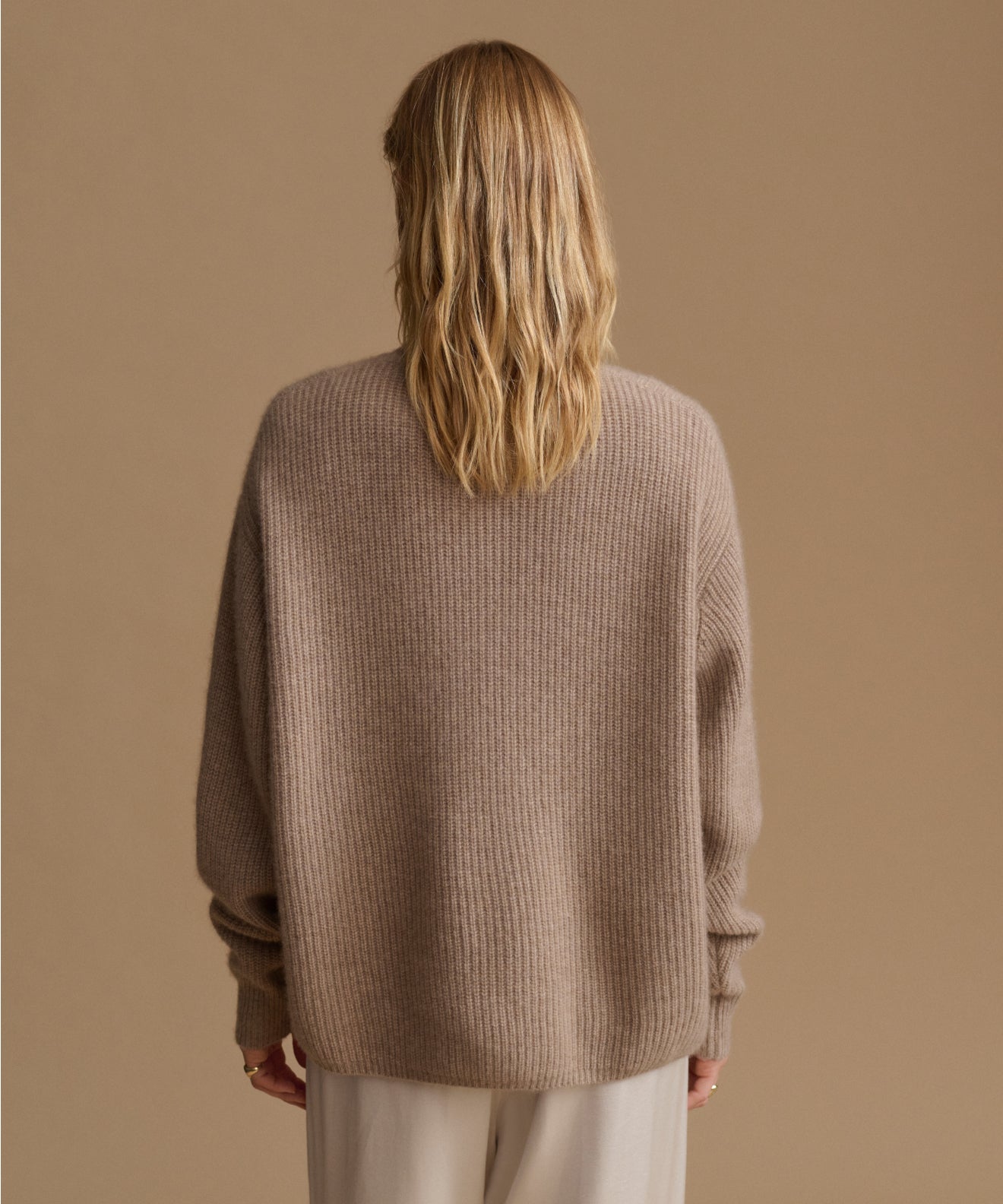 Women's Cashmere Half Zip Undyed Stone | Jenni Kayne