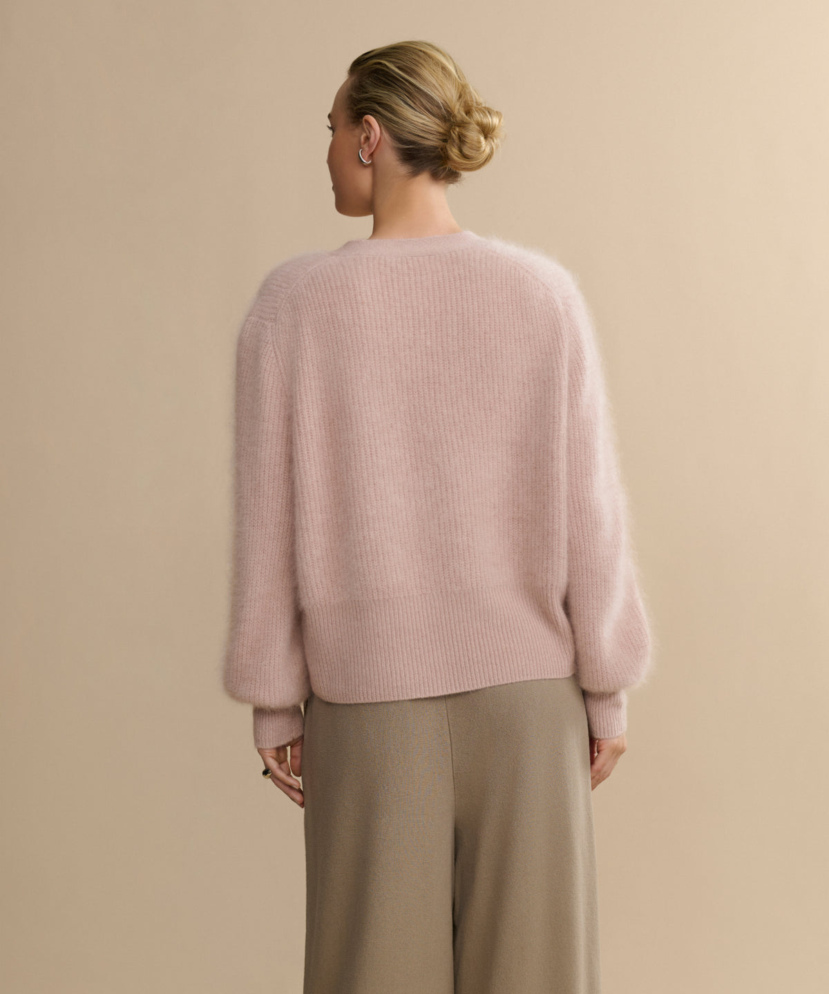 Peyton Cardigan | Brushed Cashmere Puff Sleeve | Jenni Kayne
