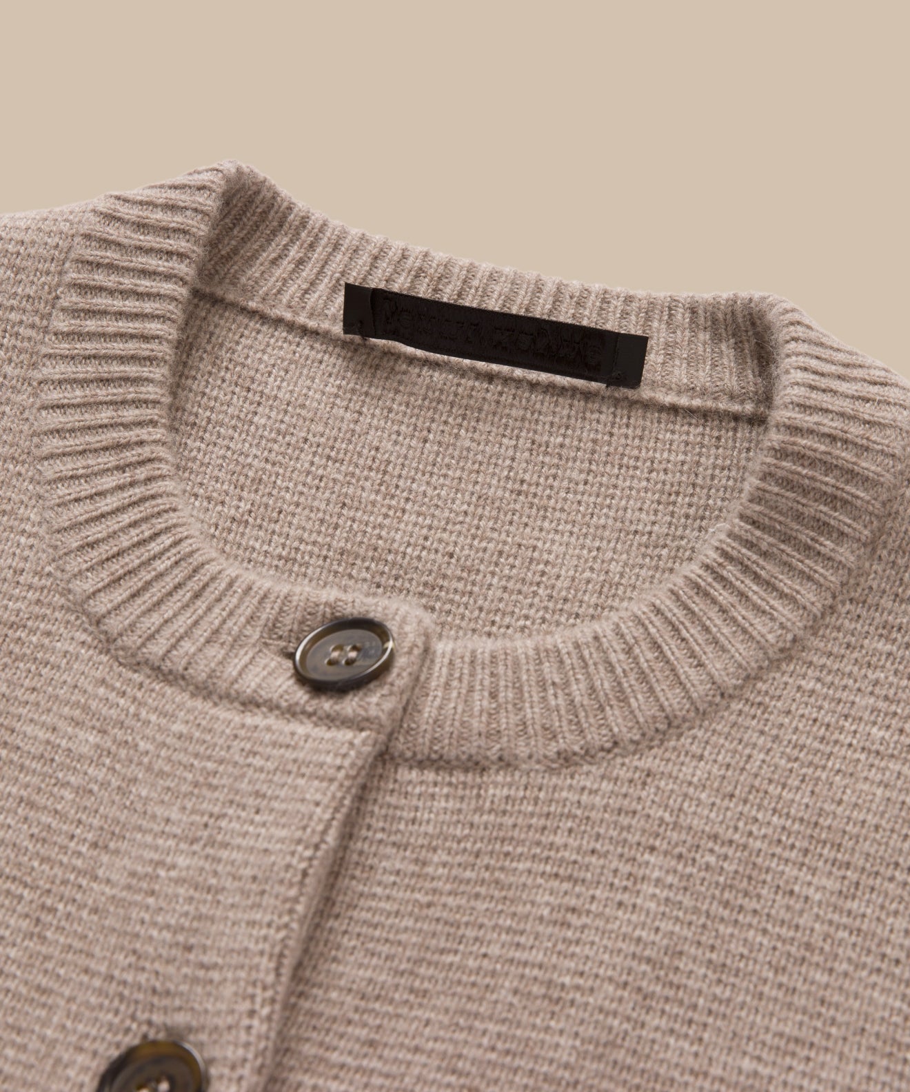 Taupe Knitted Collared Cardigan Jacket