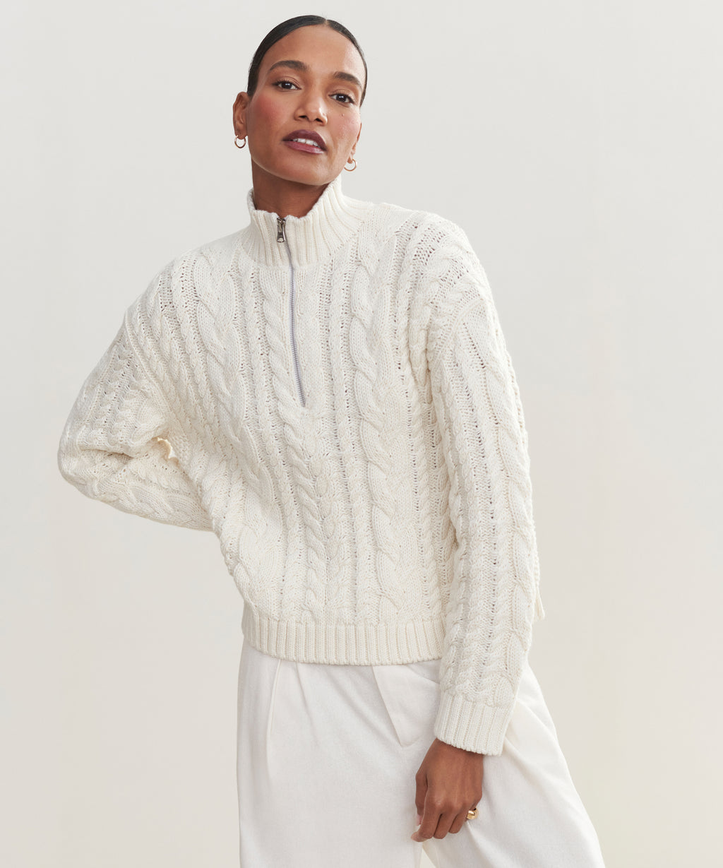 Cotton Cable Half Zip – Jenni Kayne