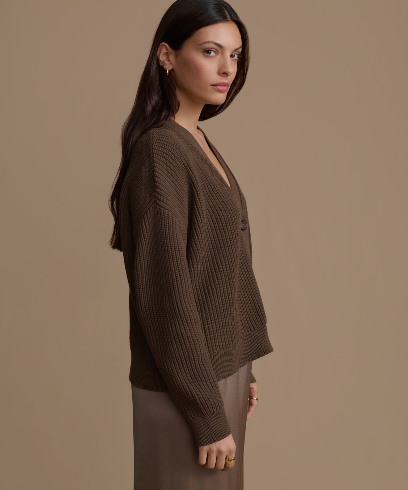 L'Appartement COCOON カーディガン カーキ Cropped Cashmere Cocoon Cardigan | Jenni Kayne