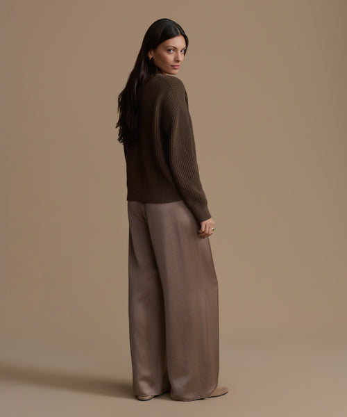 Cropped Cotton Cocoon Cardigan