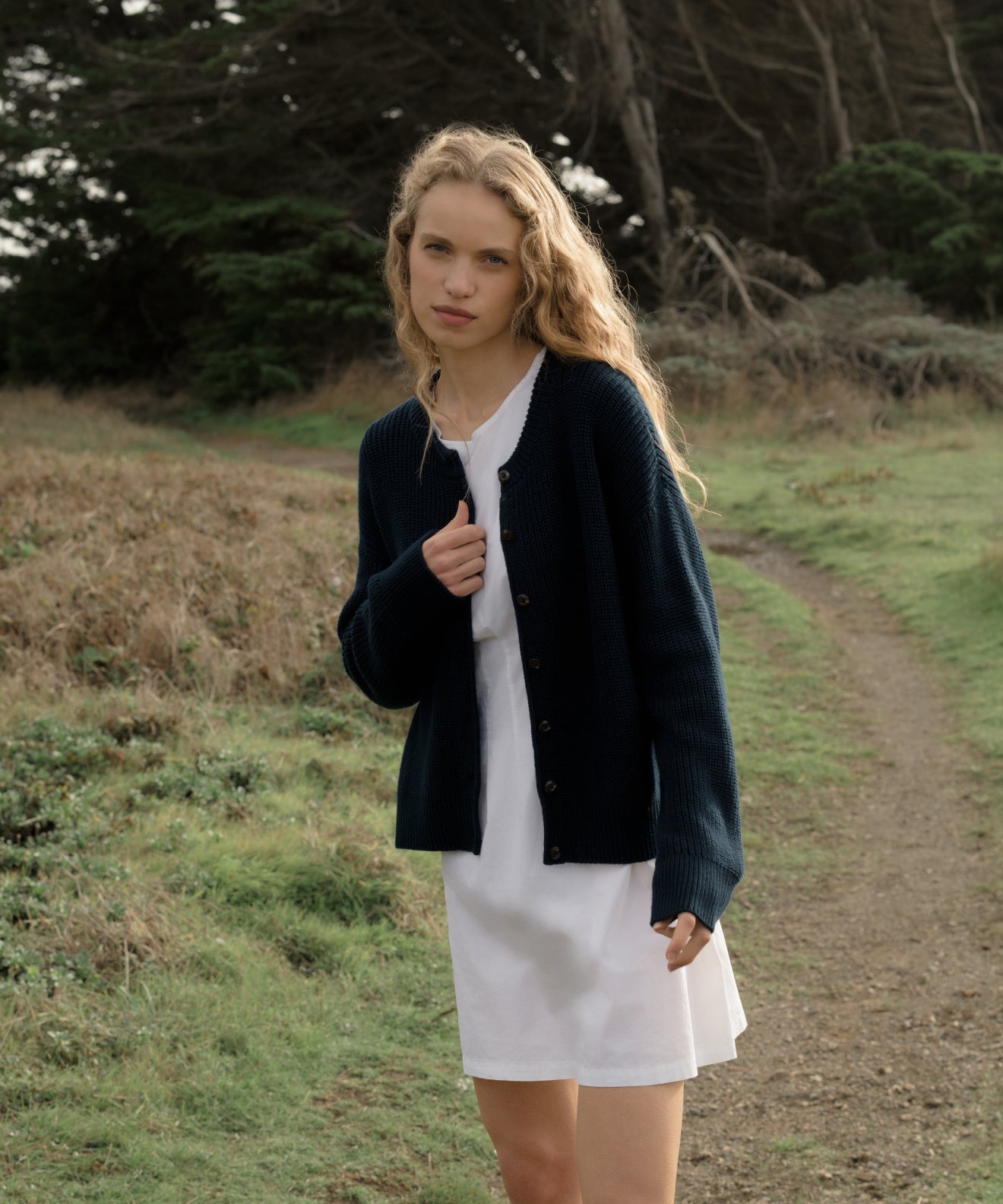 Cotton Hayes Crewneck Cardigan | Jenni Kayne