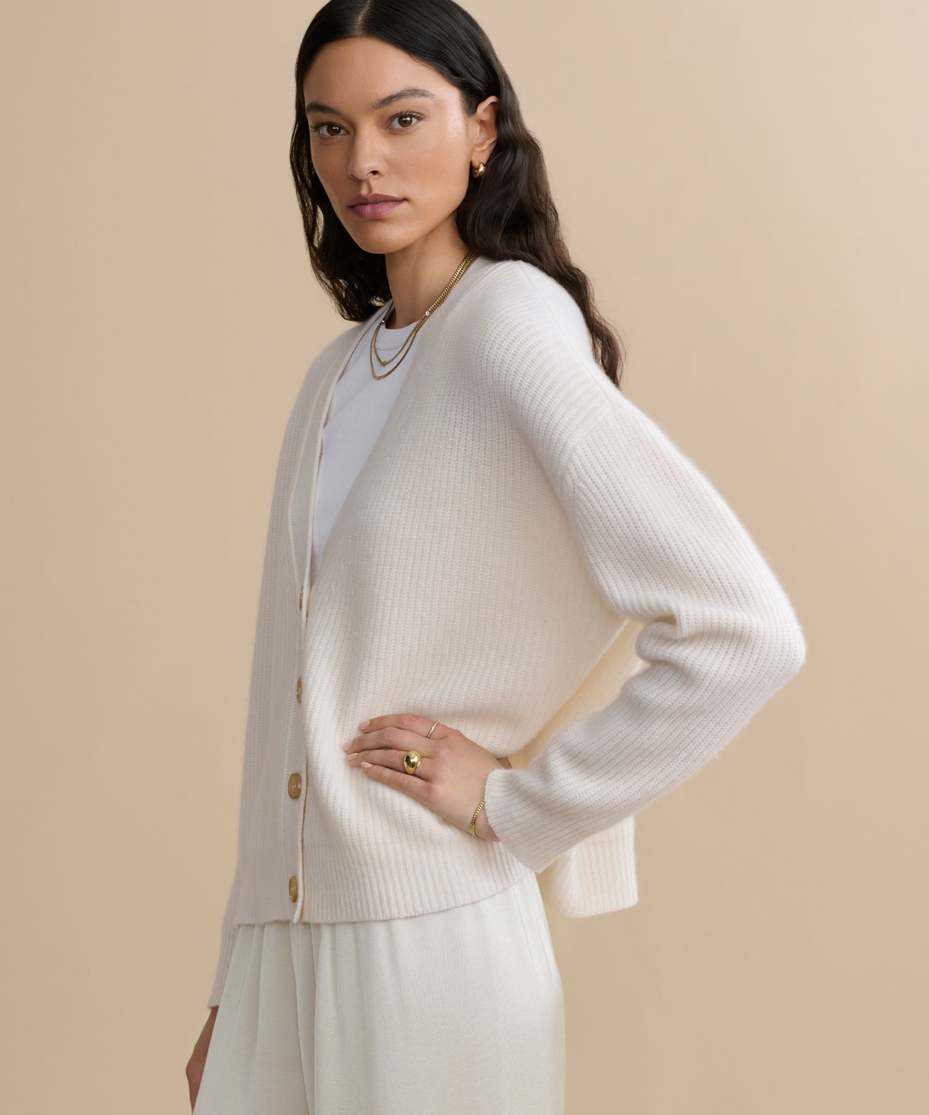 Women's Cropped Cashmere Cocoon Ivory | Jenni Kayne