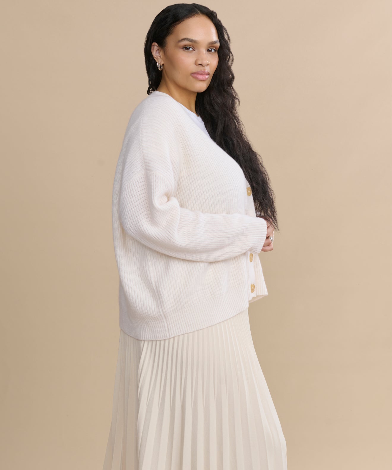 Women's Cropped Cashmere Cocoon Ivory | Jenni Kayne