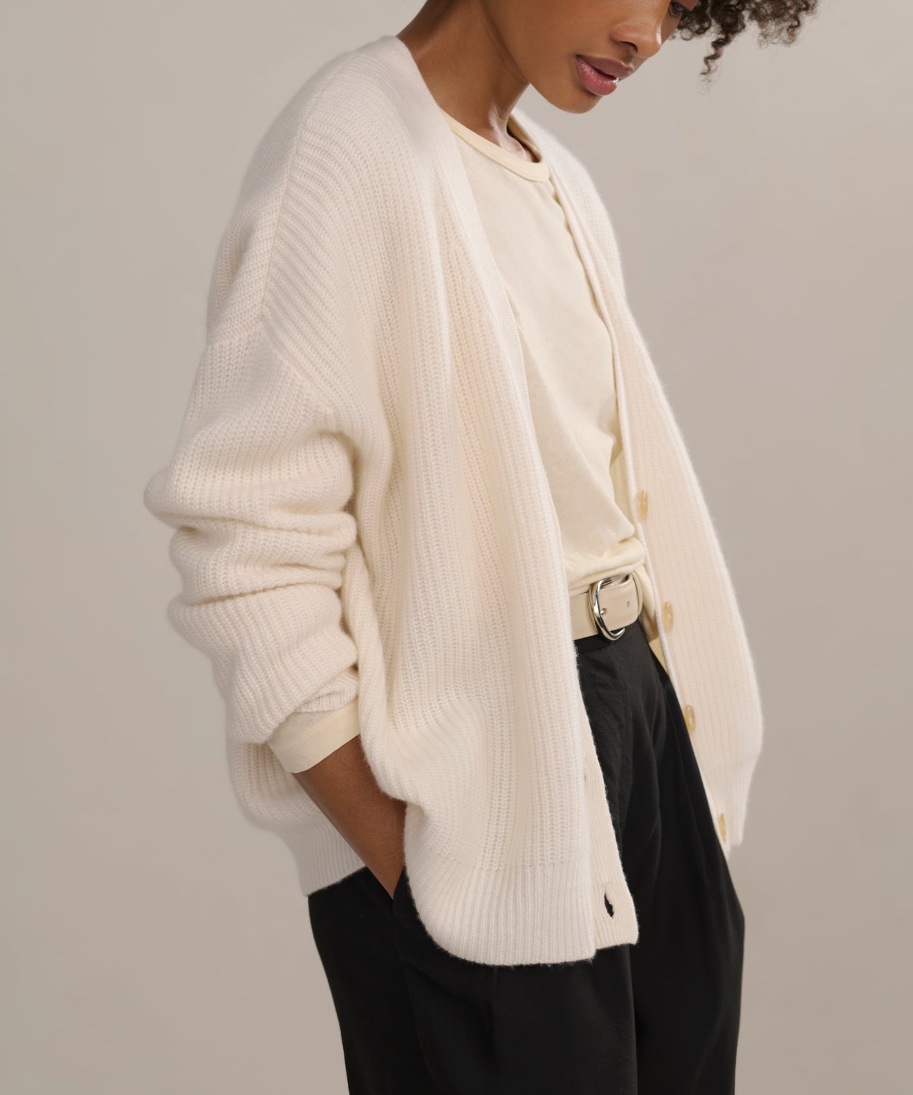 Women's Cropped Cashmere Cocoon Ivory | Jenni Kayne