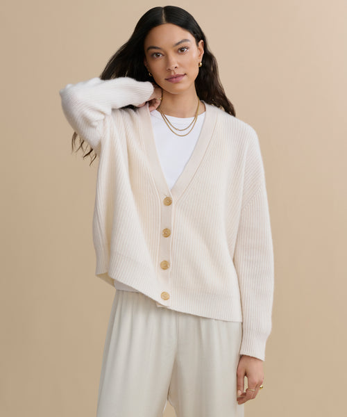 Women's Cropped Cashmere Cocoon Ivory | Jenni Kayne
