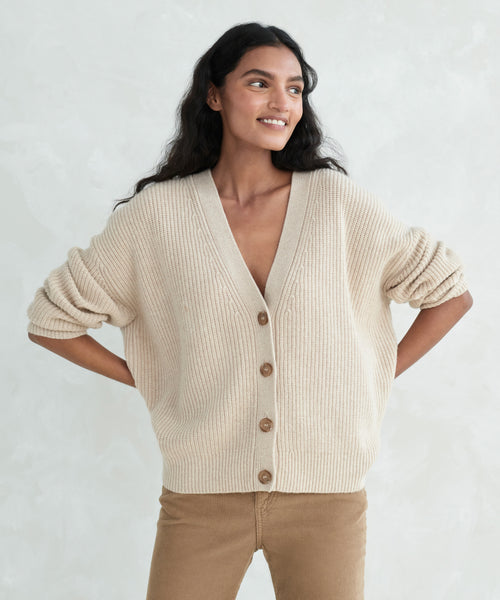 Women's Cropped Cashmere Cocoon Oatmeal | Jenni Kayne