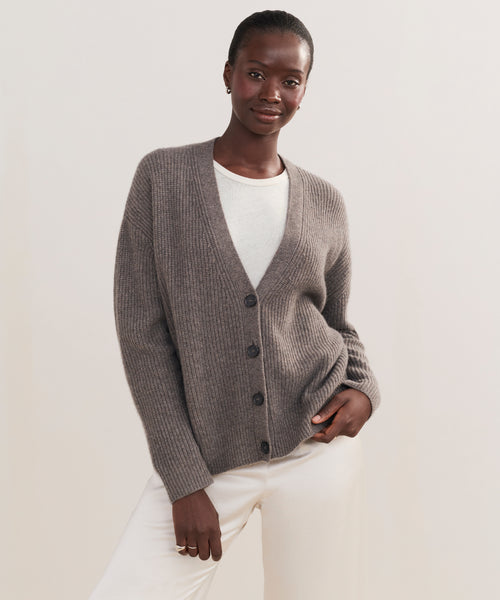 Jenni Kayne Cropped Cashmere Cocoon Cardigan- Shadow S