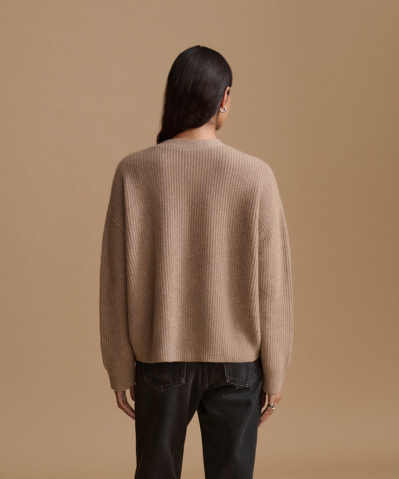 Women's Cropped Cashmere Cocoon Undyed Stone | Jenni Kayne