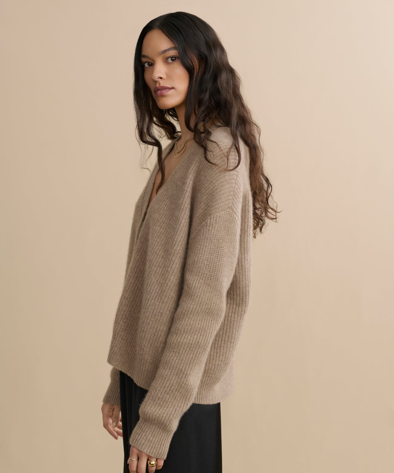 Women's Cropped Cashmere Cocoon Undyed Stone Jenni Kayne