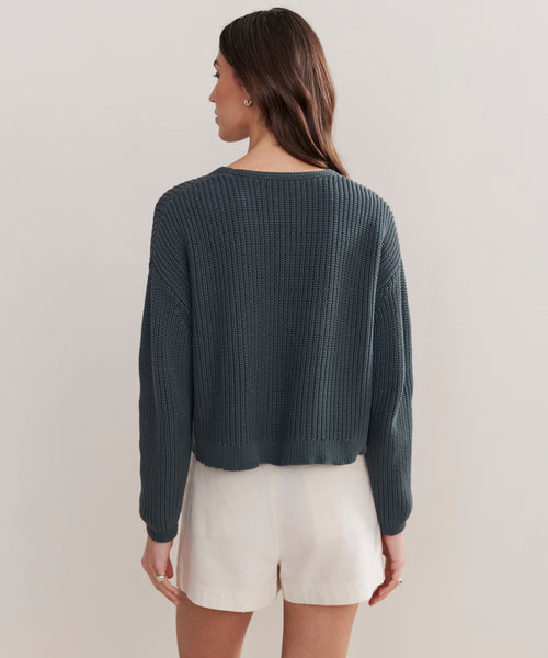 Cropped Cotton Cabin Sweater